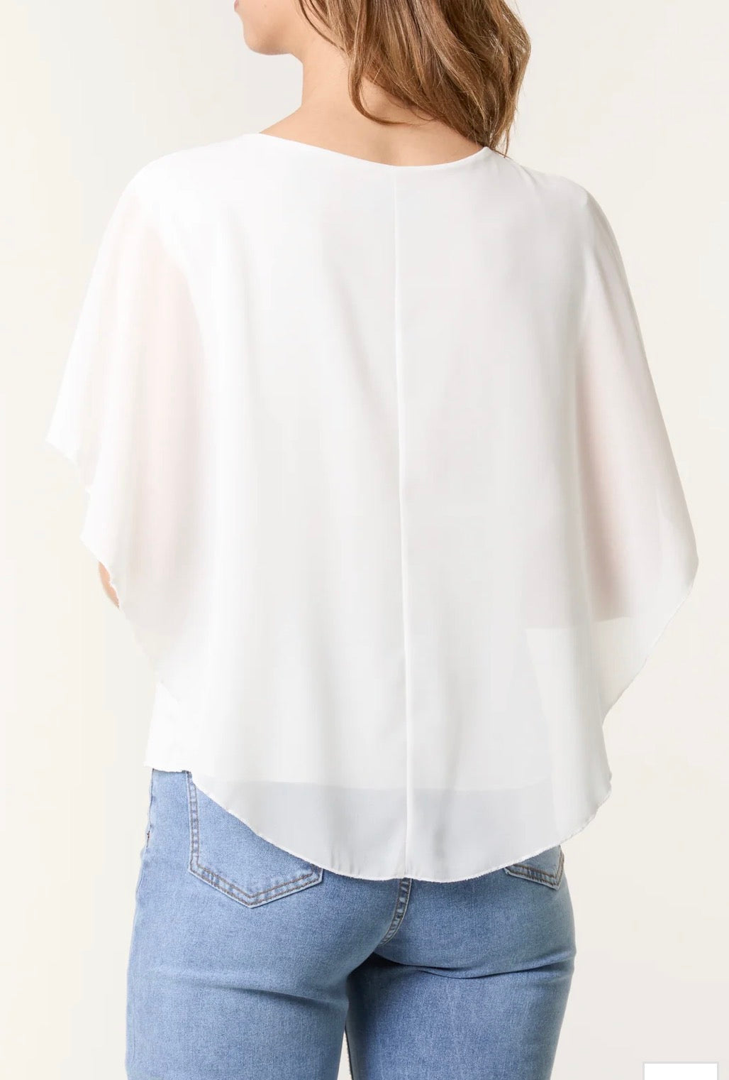 Etta -CHIFFON CAPE BLOUSE