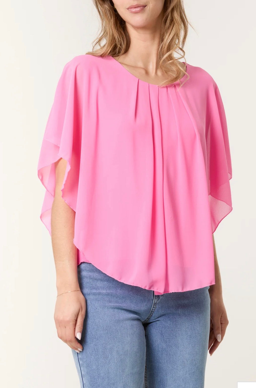 Etta -CHIFFON CAPE BLOUSE