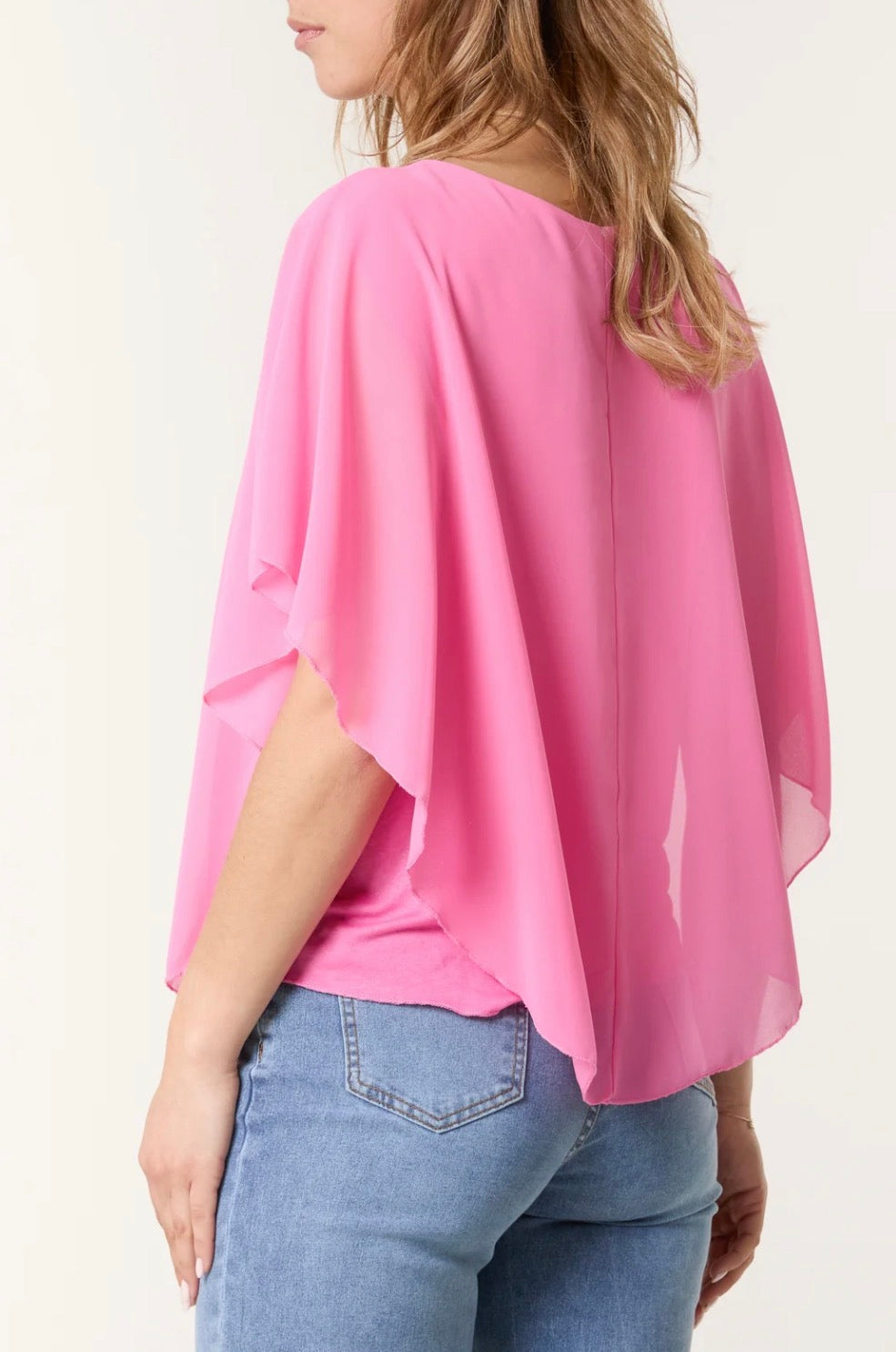 Etta -CHIFFON CAPE BLOUSE
