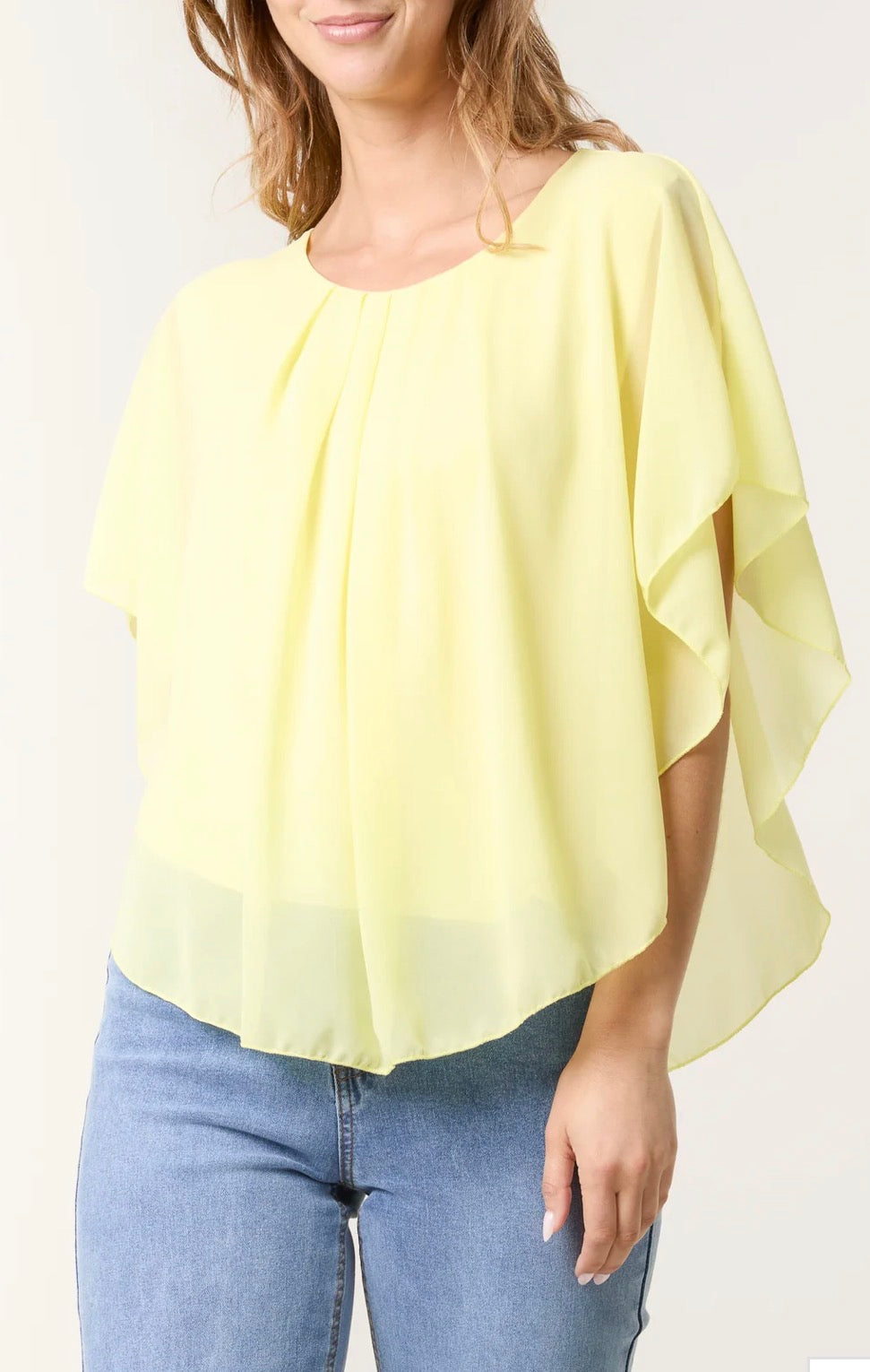 Etta -CHIFFON CAPE BLOUSE