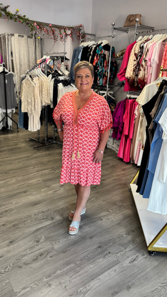 Kristie - gold thread detail dress