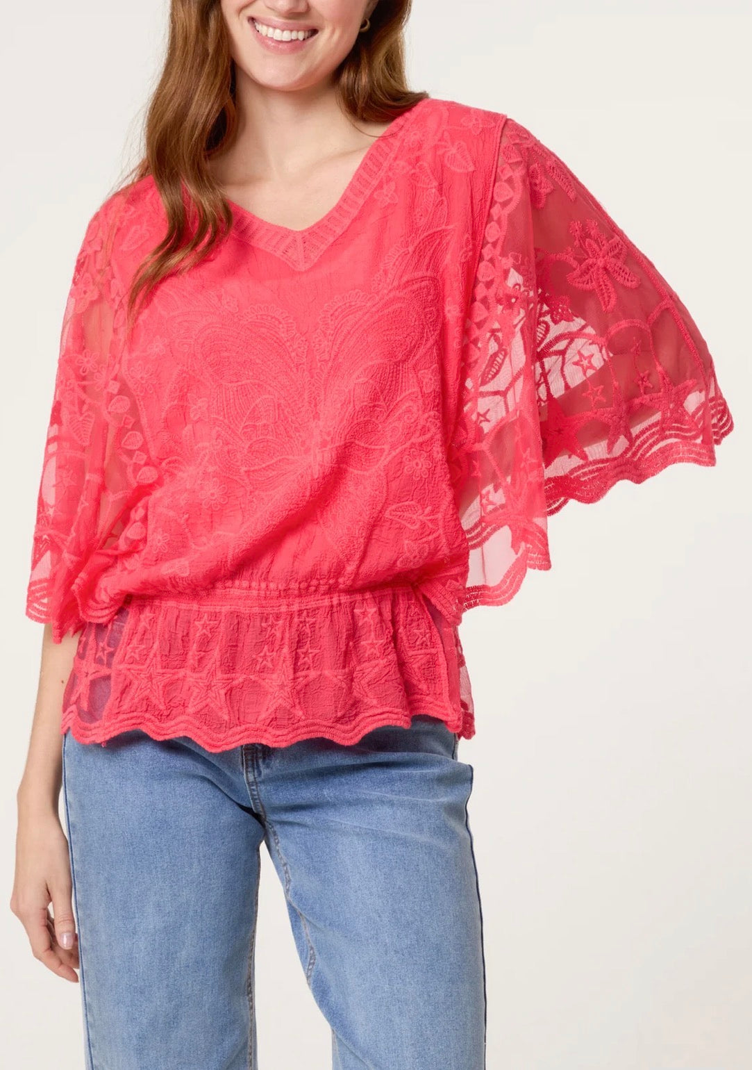 Cora - LACE BUTTERFLY & STAR BLOUSE