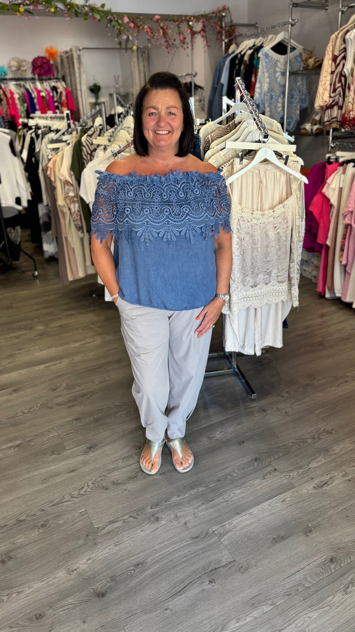 Rafa - lace Bardot top