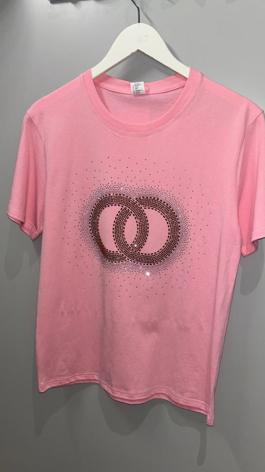 Gold circle T-shirt PINK