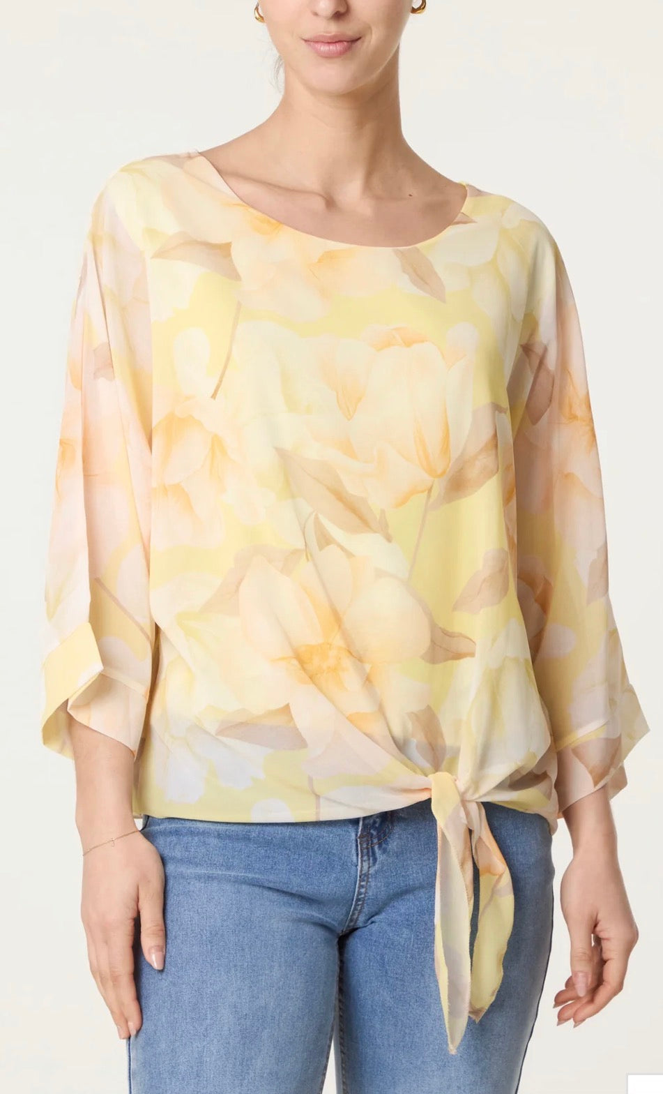 Eliza - CHIFFON FRONT KNOT BLOUSE