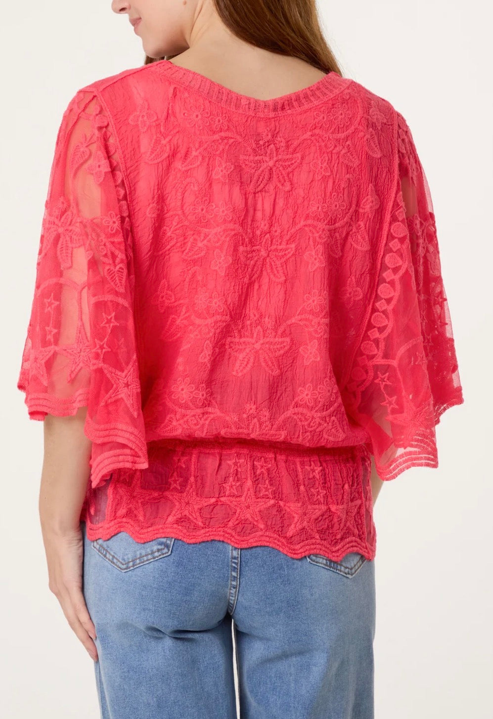 Cora - LACE BUTTERFLY & STAR BLOUSE
